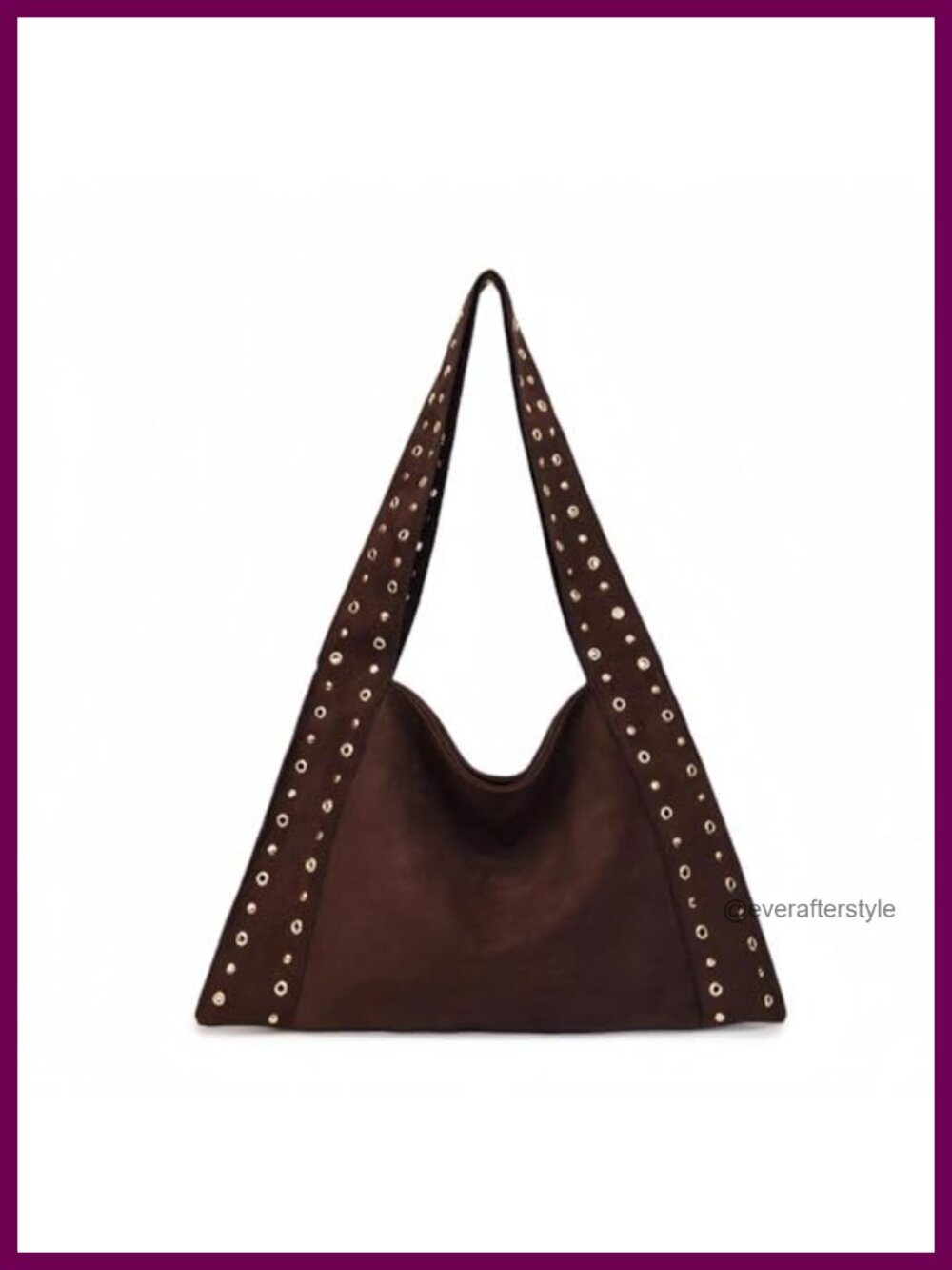 Suede Hobo Bag Studded Shoulder Handbag Gold Studs Fall Winter